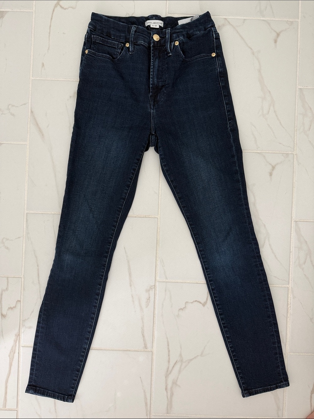 Good American Dark Indigo Skinny Jeans